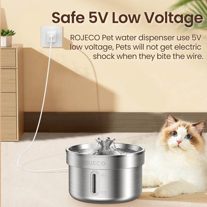 Fontaine à eau pour animaux en acier inoxydable ROJECO